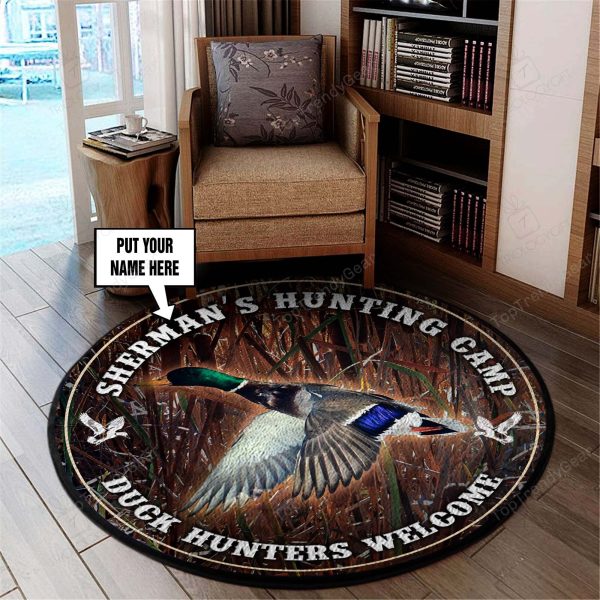 Personalized Duck Hunting Round Rug, Carpet 08216 - Image 2