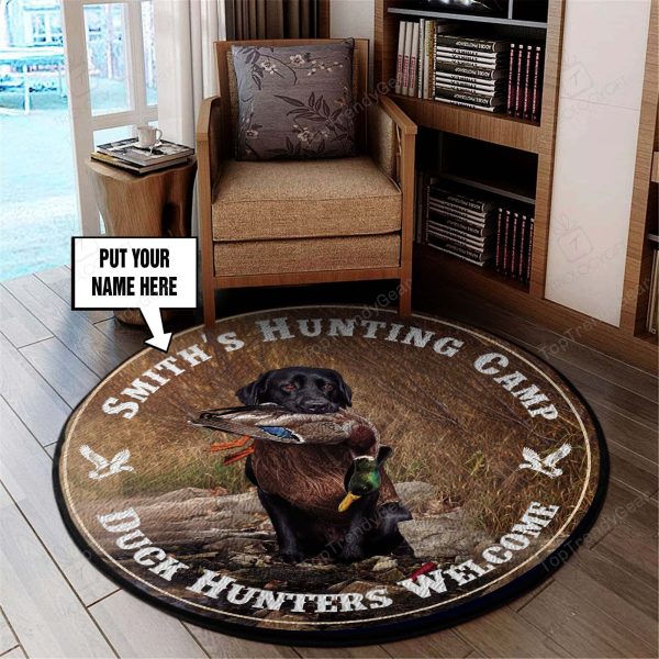 Personalized Duck Hunting Round Rug, Carpet 08216 - Image 4