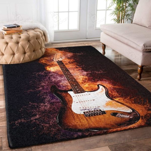 Guitar Rectangle Rug Decor Area Rugs For Living Room Bedroom Kitchen Rugs Home Carpet Flooring Rs014889 Print